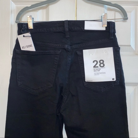 RE/DONE 90s High Rise Ankle Crop Black Jeans NWT - Picture 8 of 15